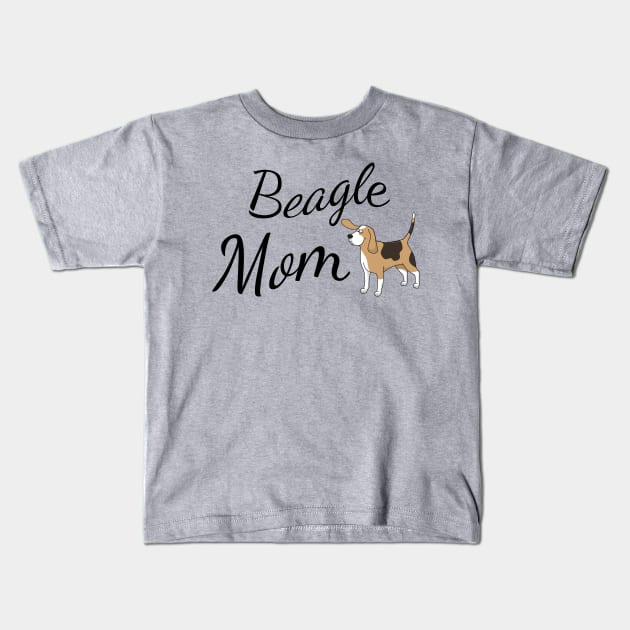 Beagle Dog Mom Kids T-Shirt by tribbledesign